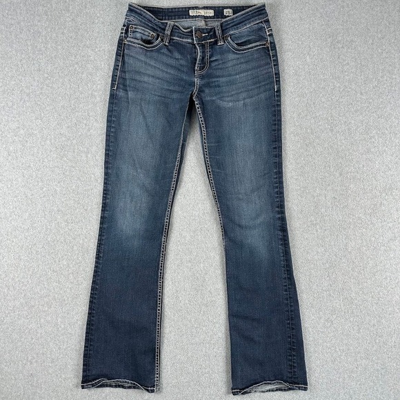 BKE Denim Denim - BKE Payton Womens Jeans Low Rise Dark Wash Bootcut Denim 27x33.5 Thick Stitch L